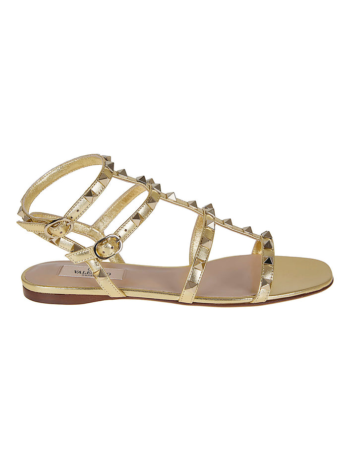 Sandal | Rockstud T. 05 Nappa Laminata-platinum Studs Metallic Sheep Skin Calzature