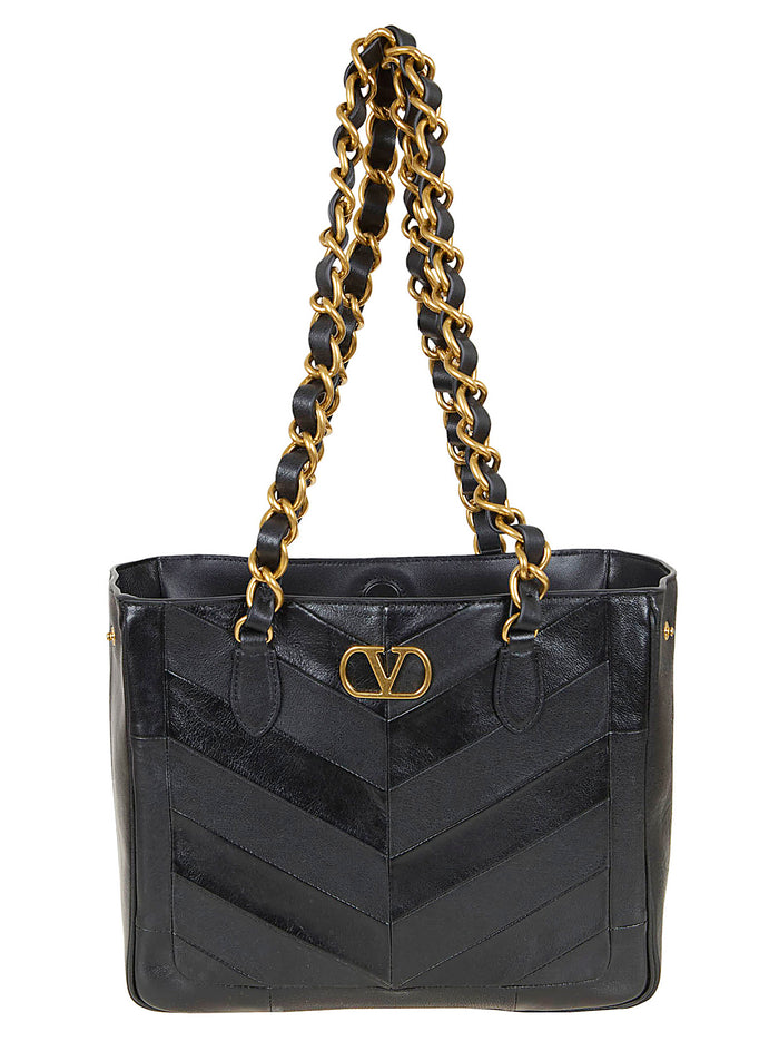 Small Tote | Laseine Patchwork Nappa Matte-nappa Waxy-a.gold- Black Borsa