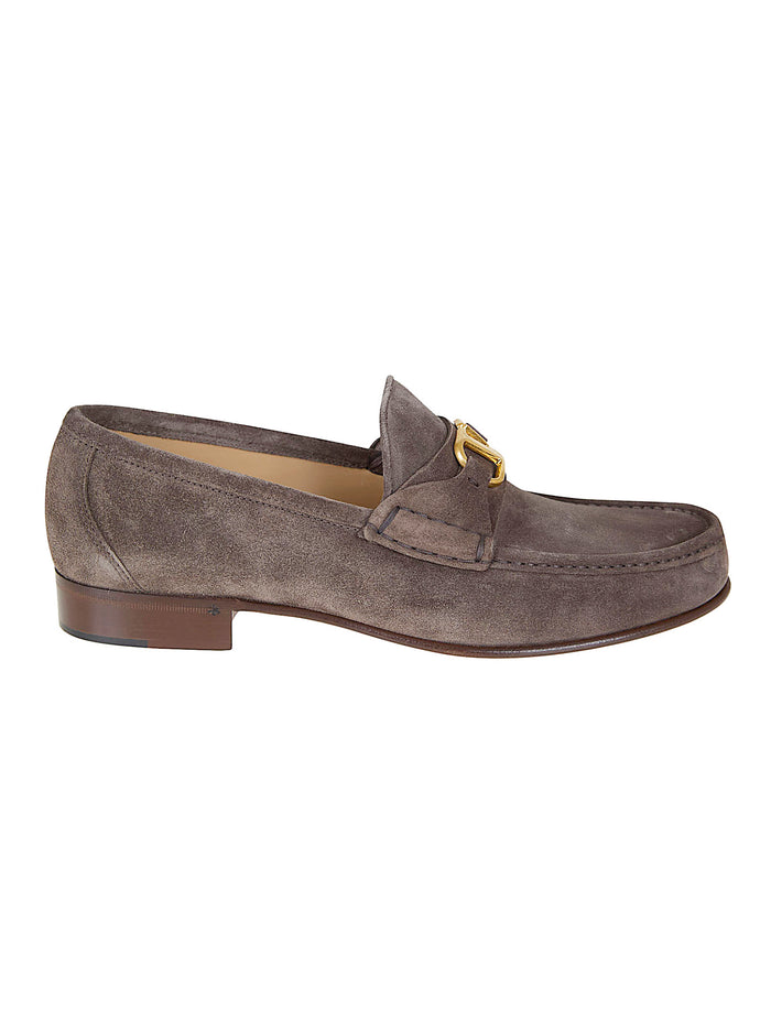 Loafer Vlogo Signature Crosta A. Brass Logo Grey Leather Calzature