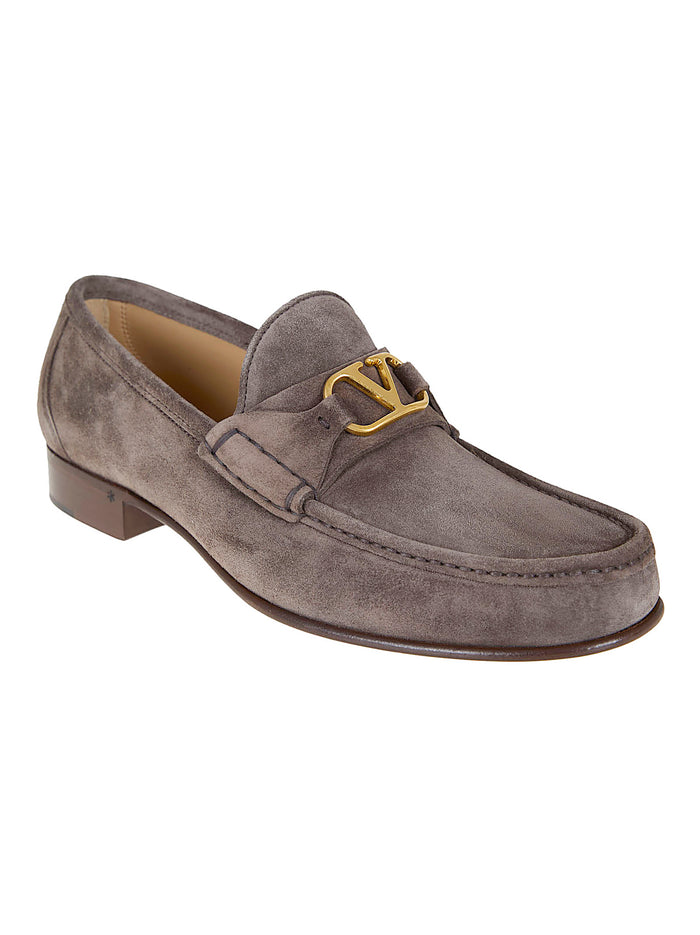 Loafer Vlogo Signature Crosta A. Brass Logo Grey Leather Calzature