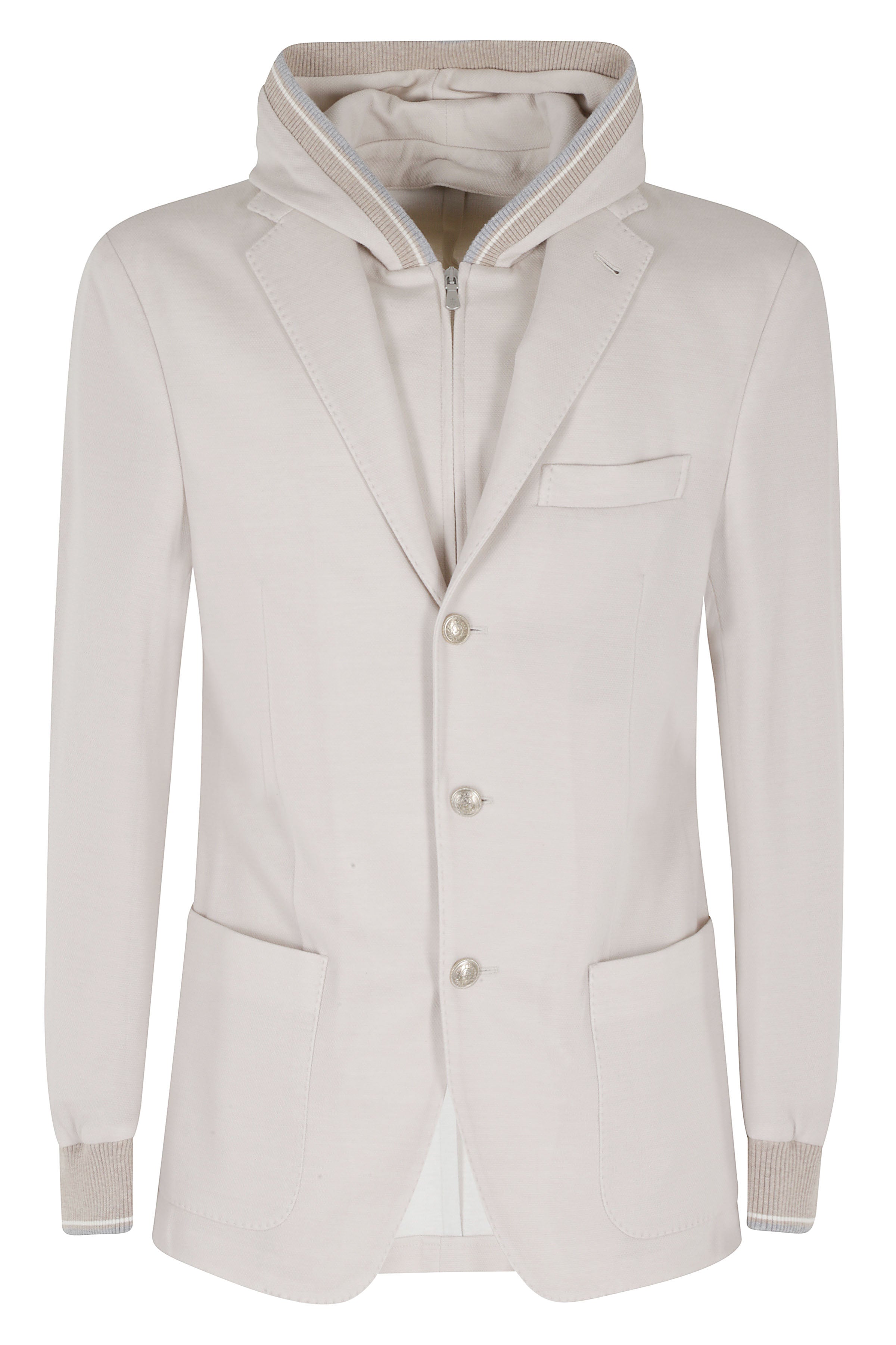 Giacca Pettorina Cappuccio Grey Cotton Lining: Viscose