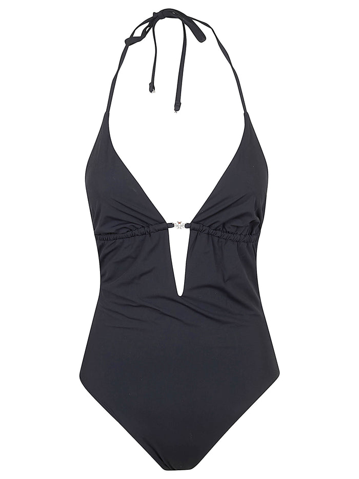 Tie-back One-piece Black Polyamide Costume