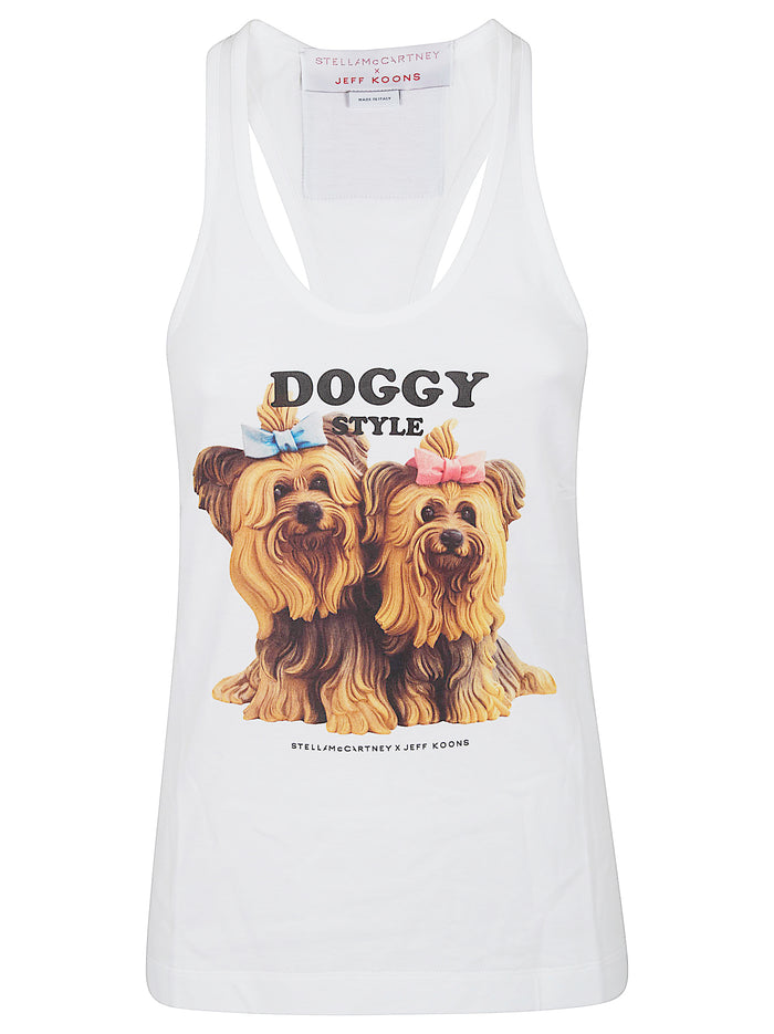 Jeff Koons Tank White Cotton Tops