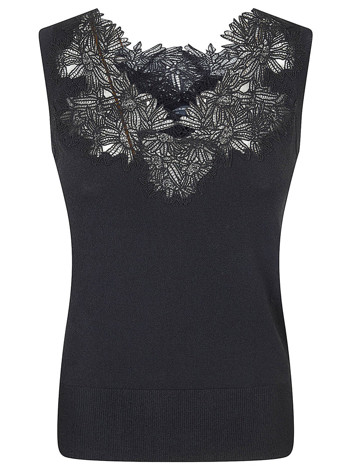 Knit Tanktop Black Vi Pl Top