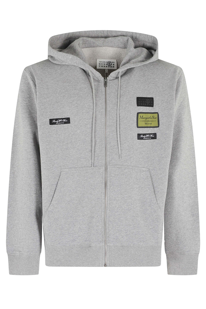 Felpa Con Zip Grey Cotone