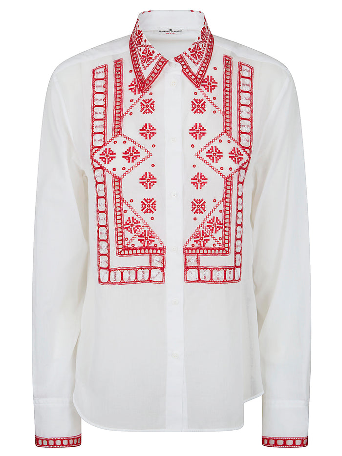 Shirt With Embroidery White Camicia