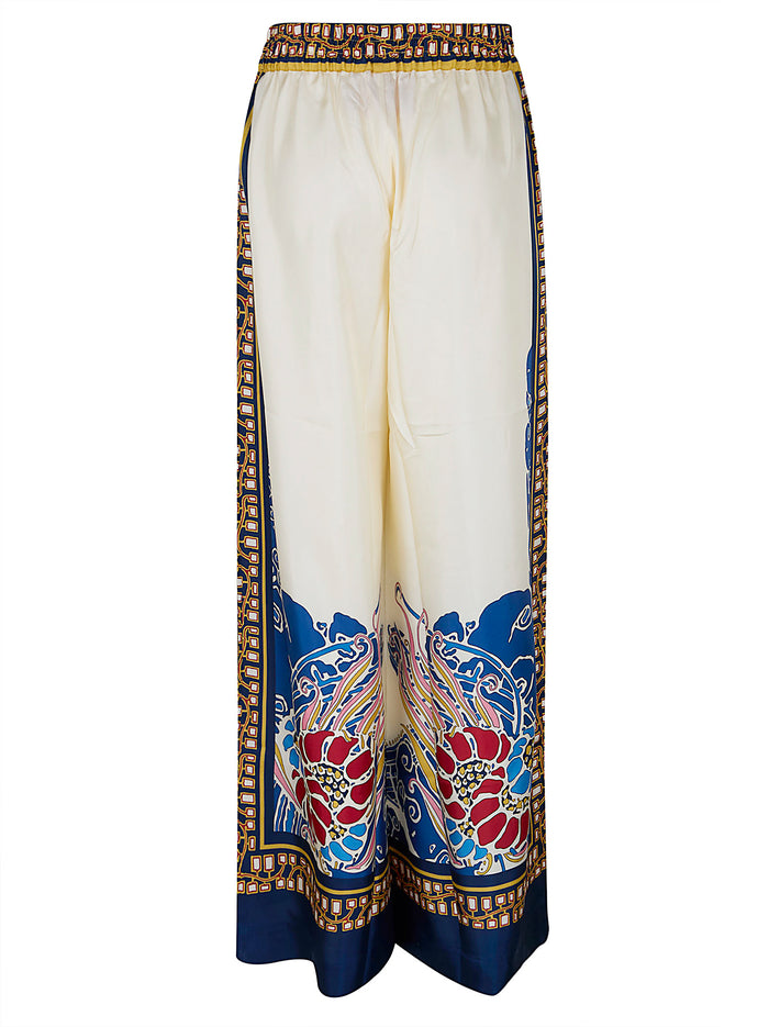 Palazzo Pants White Silk Pantaloni