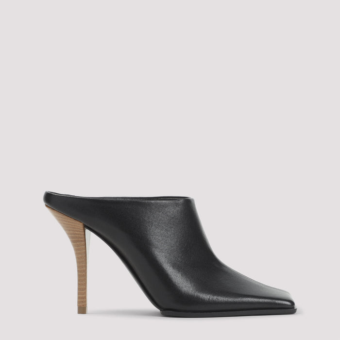 90 Mules Black Leather Shoe