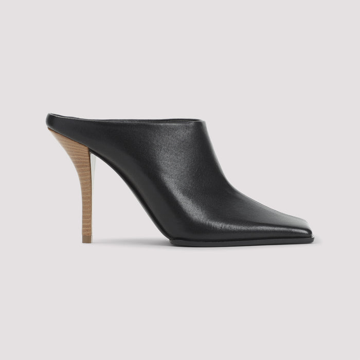 90 Mules Black Leather Shoe