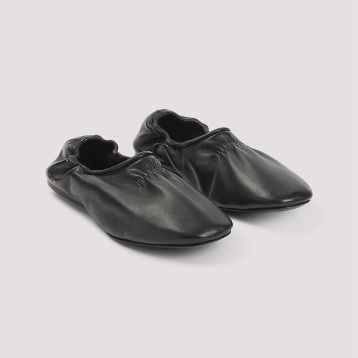 Lamb Leather Sandals Black Shoe