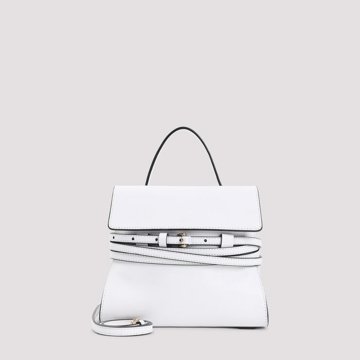 Tie Me Shoulder Bag White Leather