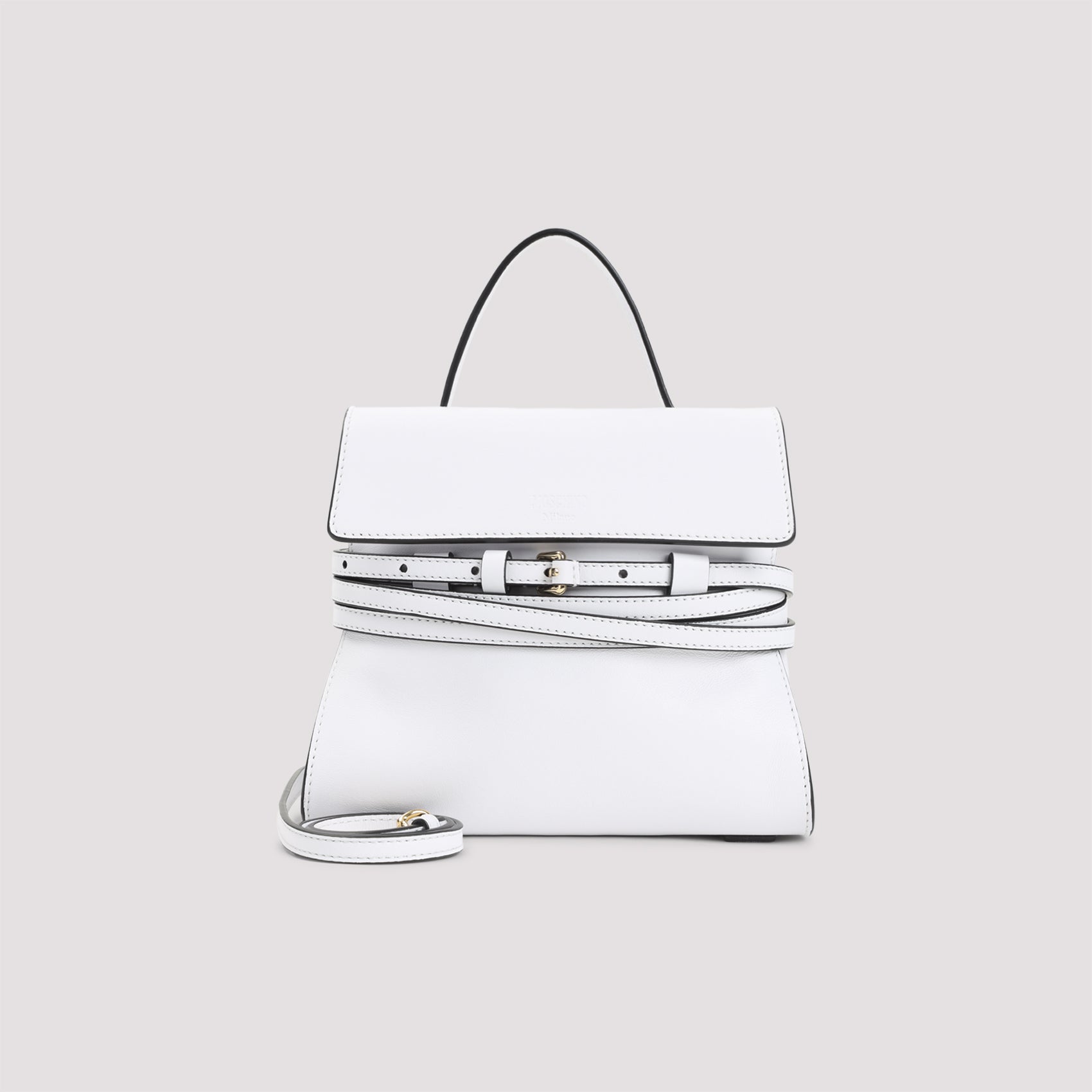 Tie Me Shoulder Bag White Leather