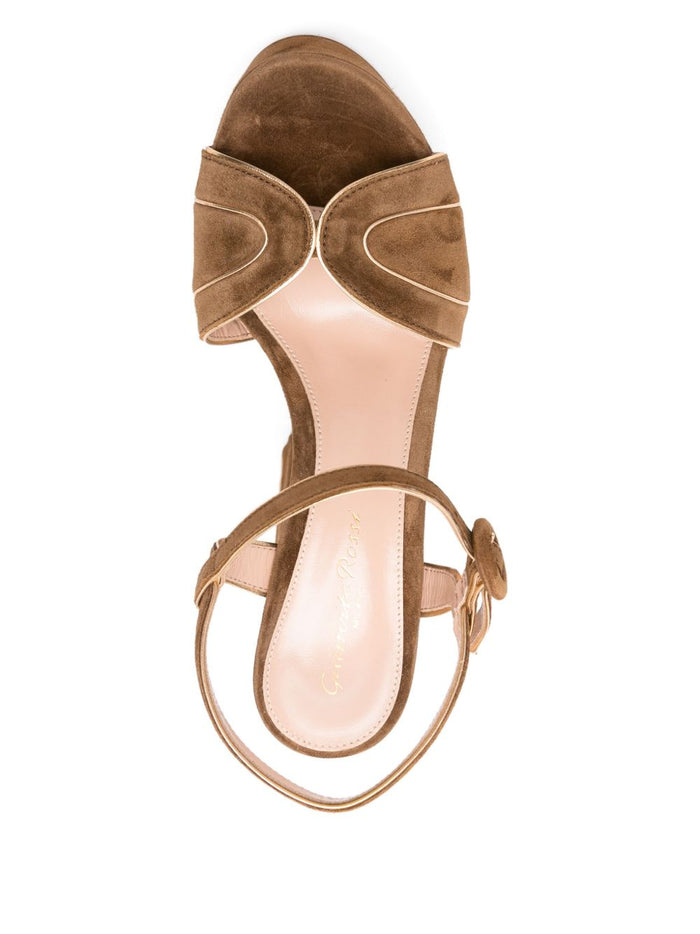 Gianvito Rossi Sandals Leather Brown Outer: Suede