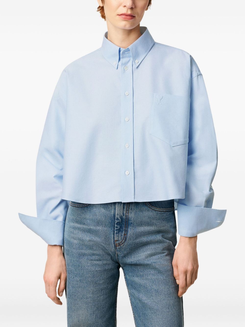 Ami Paris Shirts Clear Blue Cotton