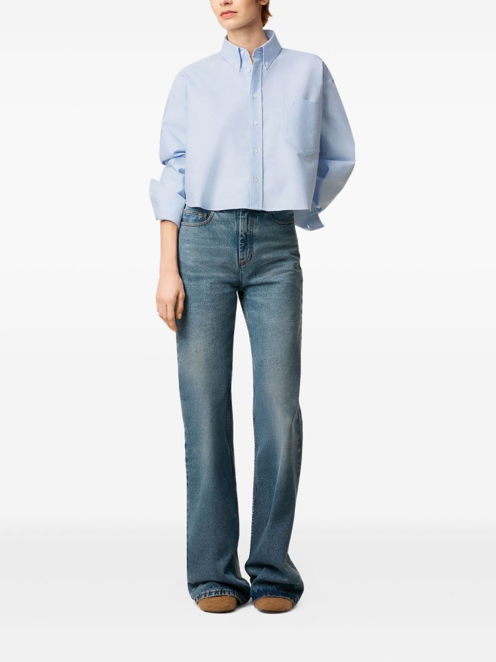 Ami Paris Shirts Clear Blue Cotton