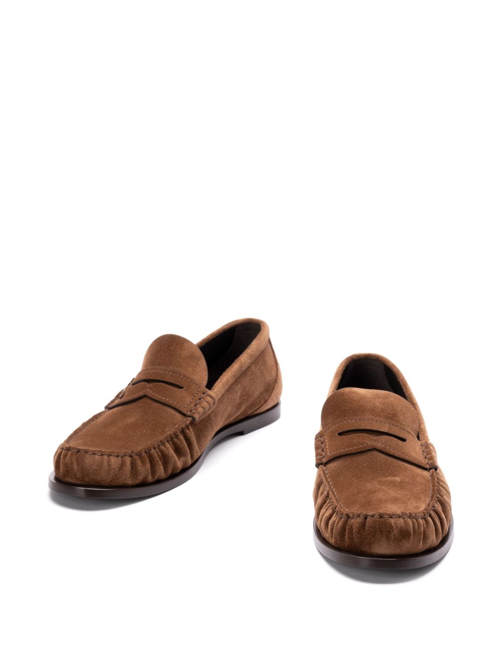 Saint Laurent Flat Shoes Leather Brown Outer: Suede