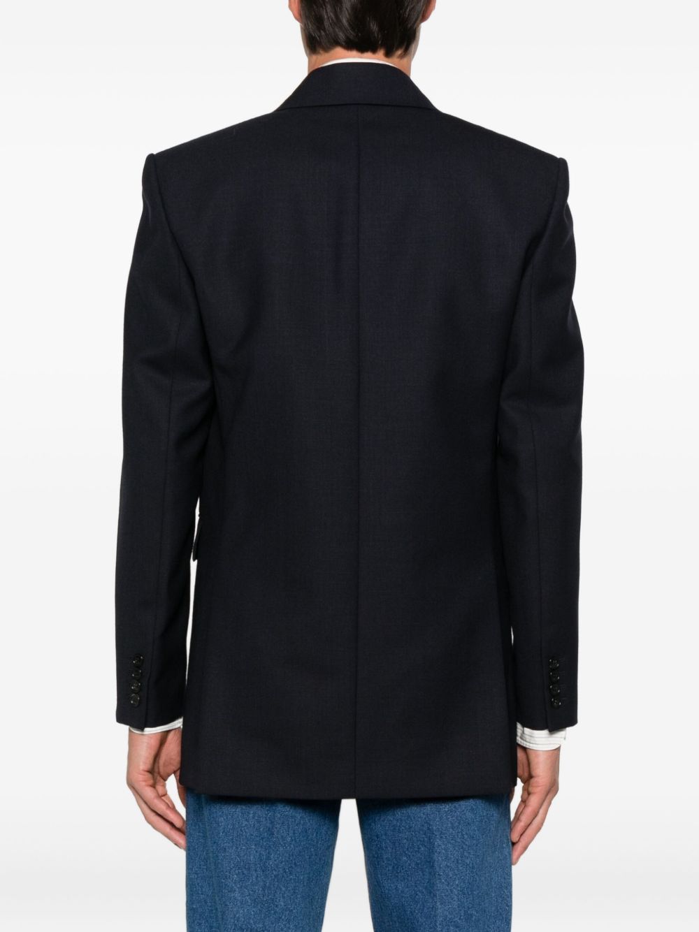 Saint Laurent Jackets Blue Outer: Virgin Wool