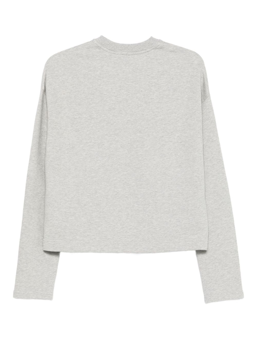 Ami Paris Sweaters Light Grey Cotton
