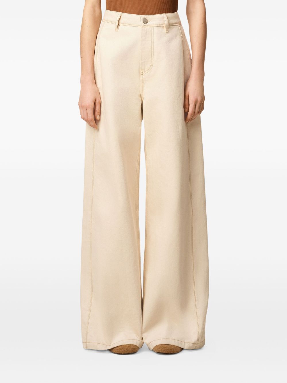 Ami Paris Jeans Beige Cottn