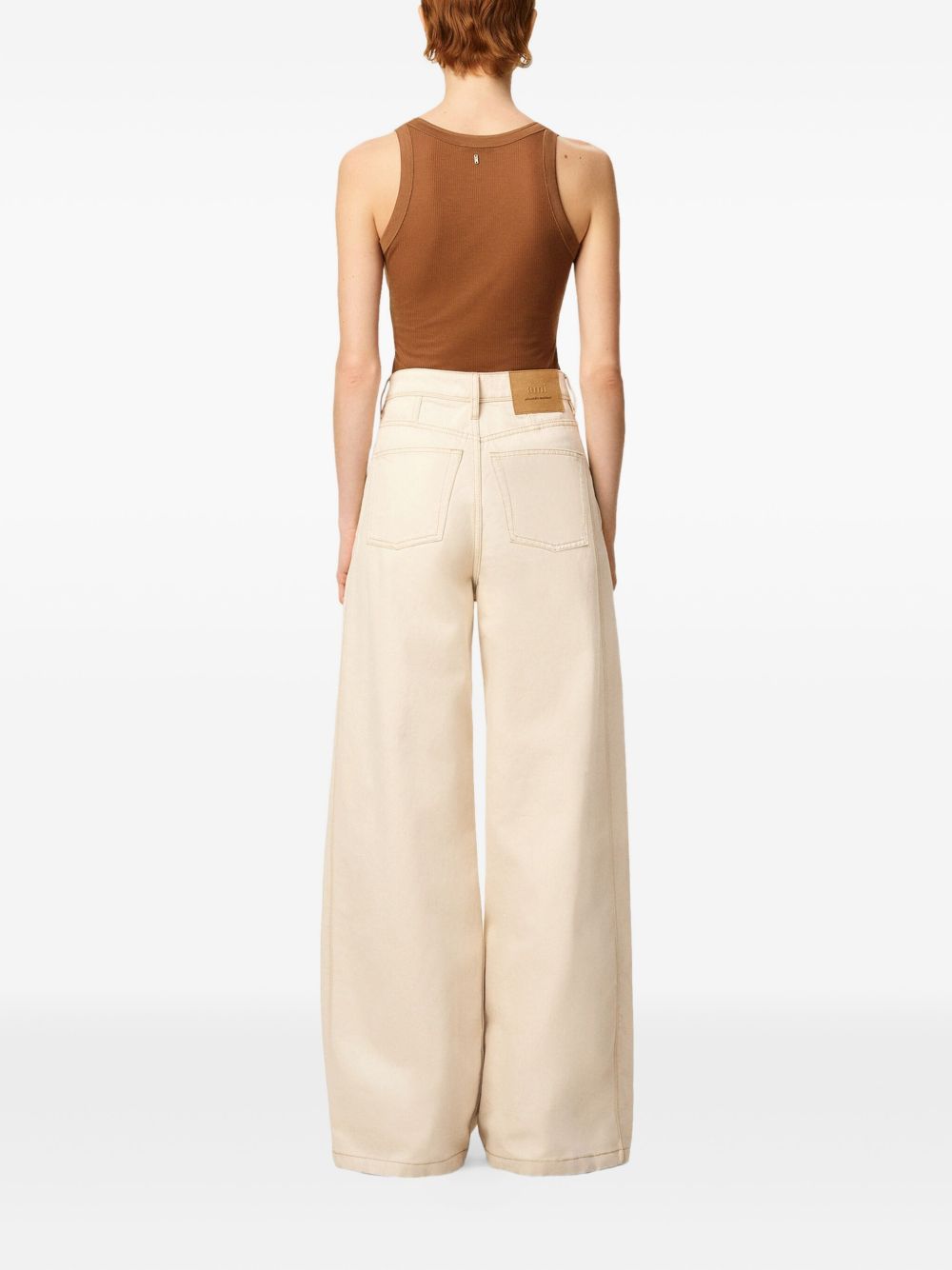 Ami Paris Jeans Beige Cottn