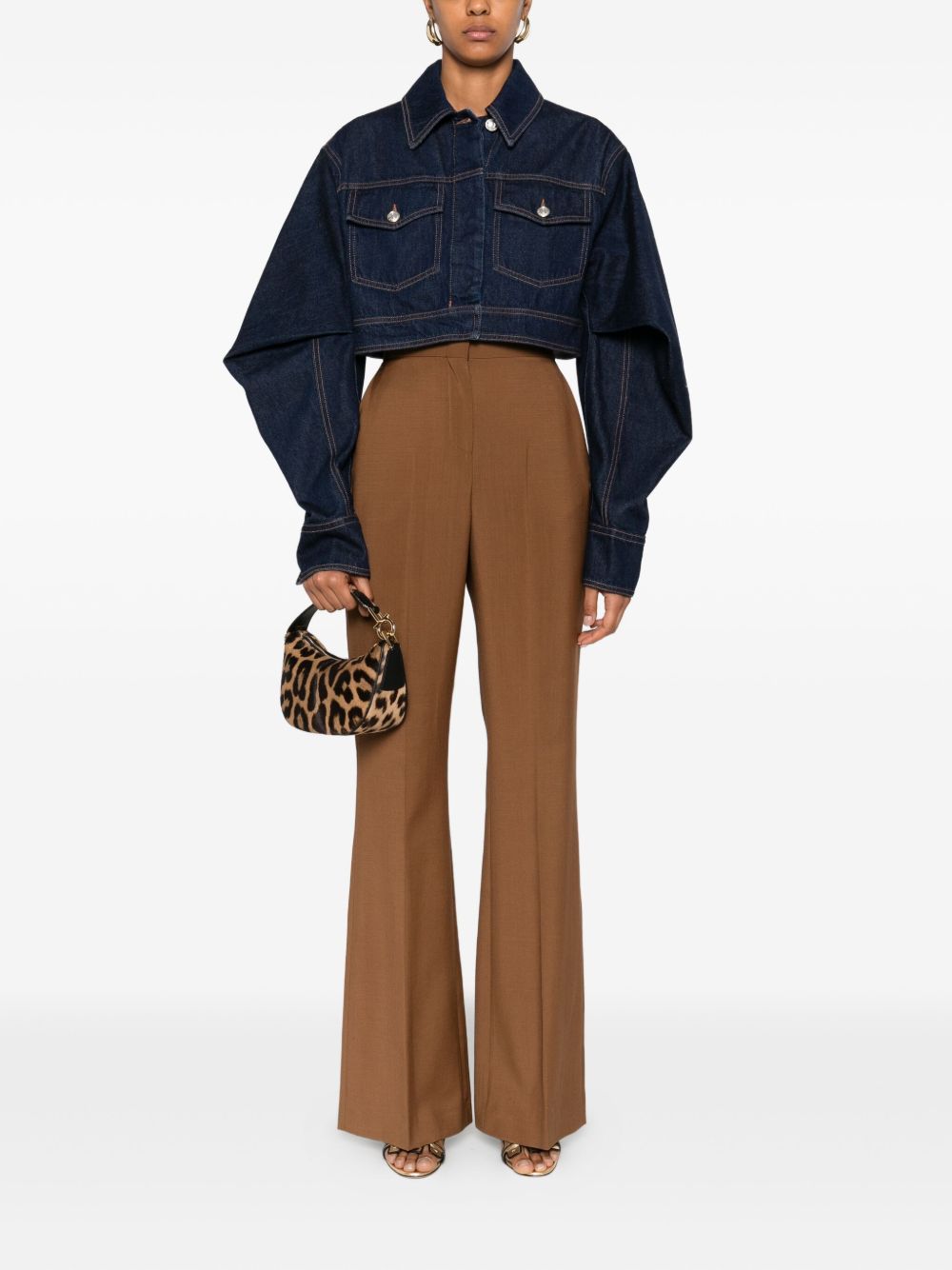 Fendi Trousers Leather Brown Lining: Silk