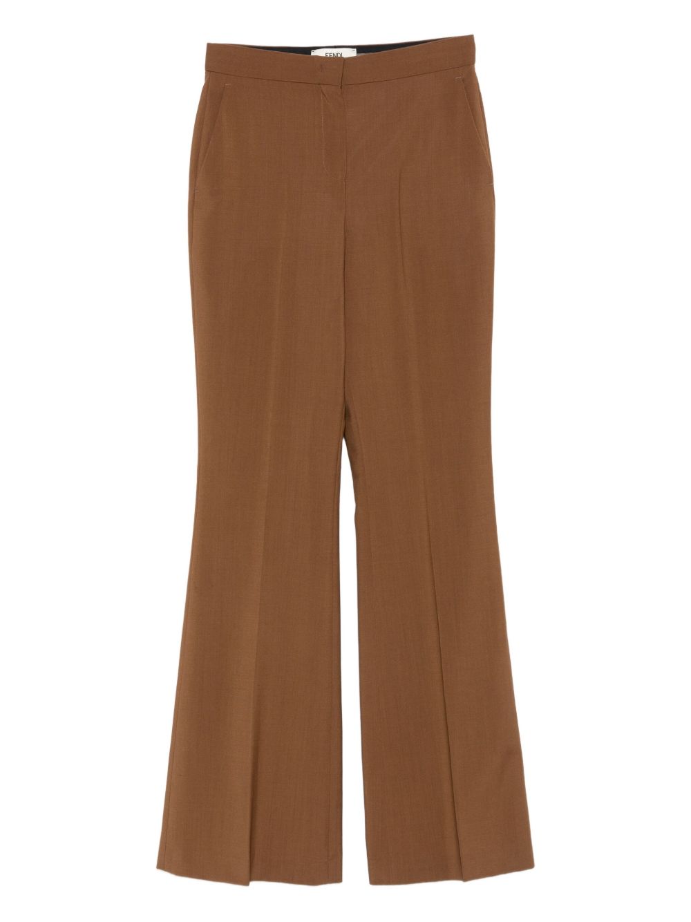 Fendi Trousers Leather Brown Lining: Silk