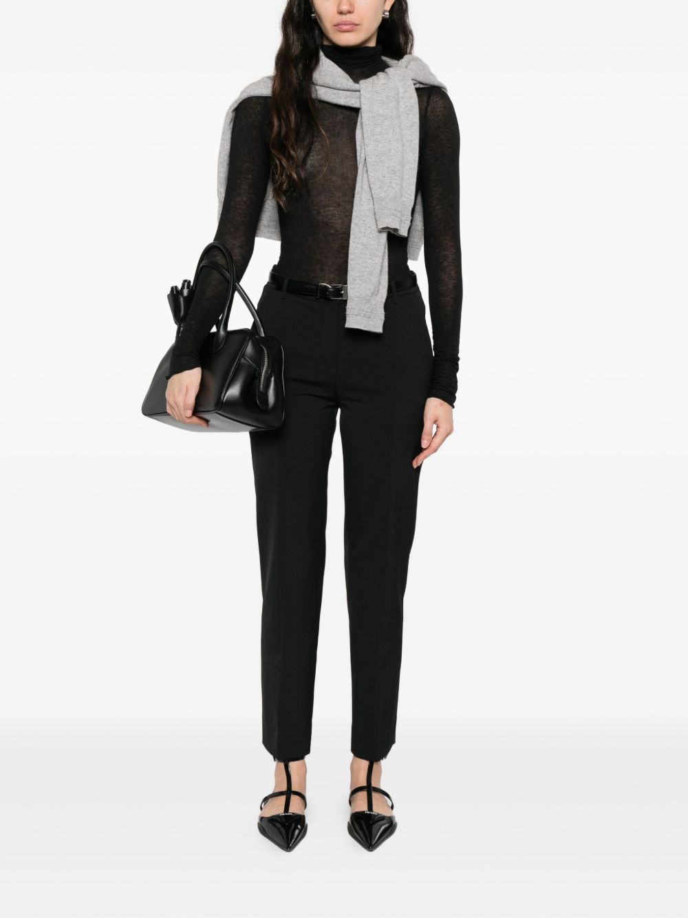 Via Masini 80 Trousers Black Polyester