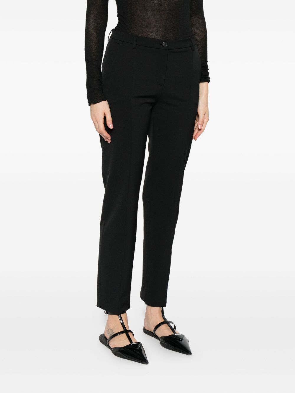 Via Masini 80 Trousers Black Polyester