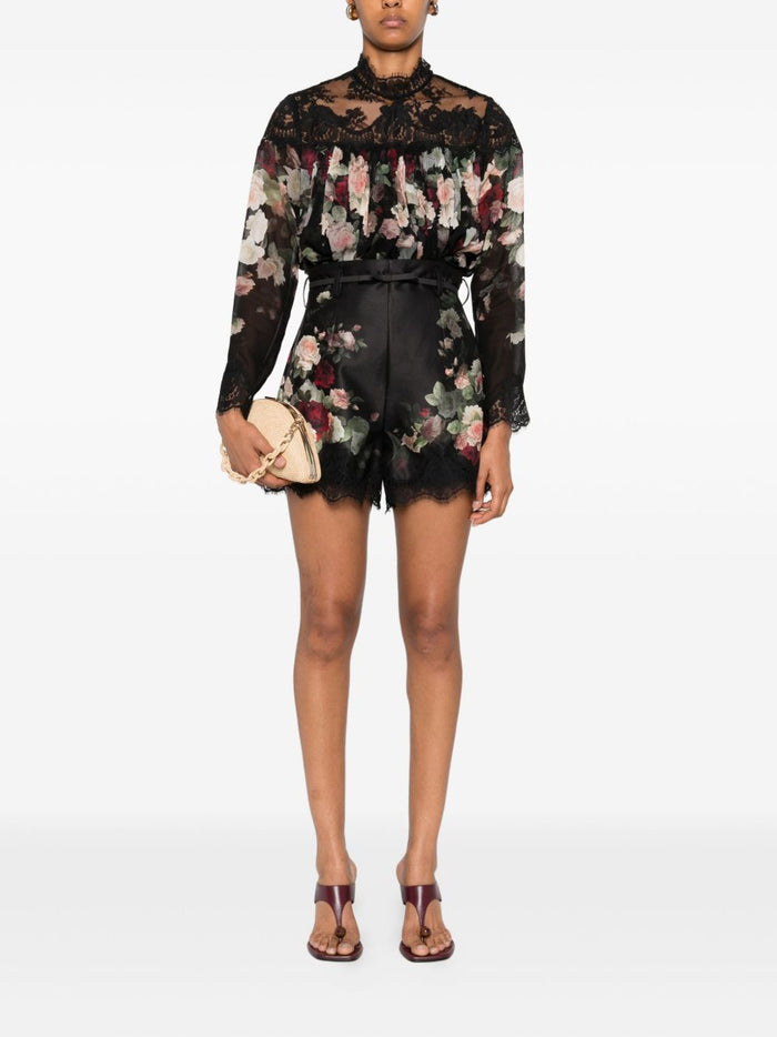Zimmermann Shorts Black Silk Cotton