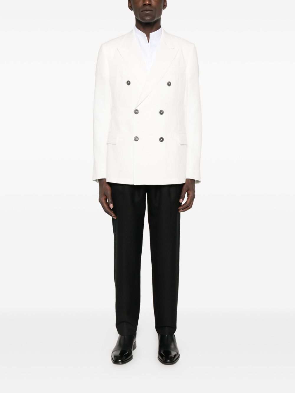Emporio Armani Jackets Bianco Linen/flax