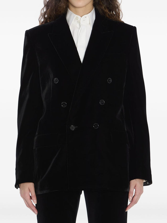 Saint Laurent Jackets Black Outer: Viscose