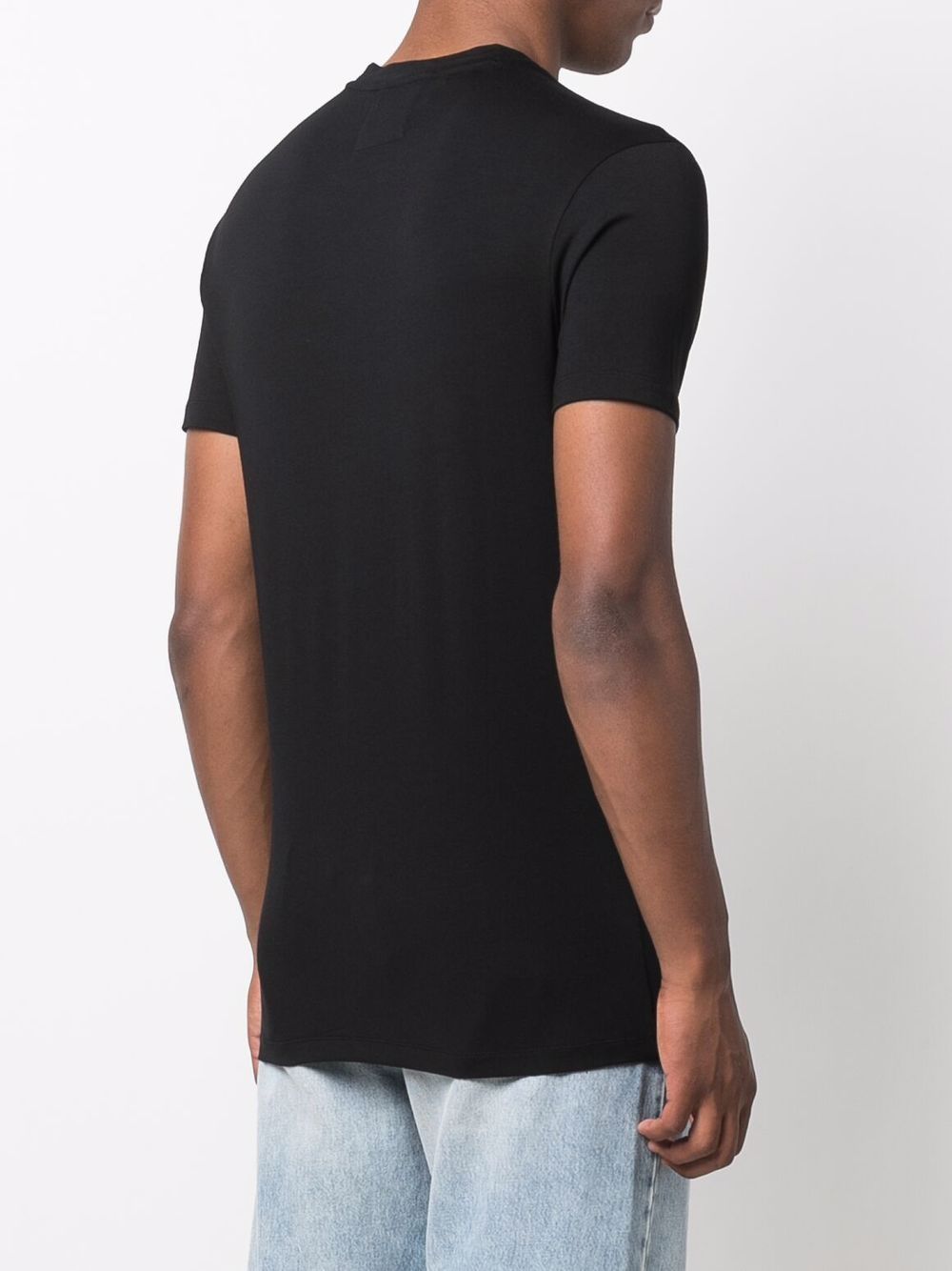 Emporio Armani T-Shirts And Polos Nero Viscose Elastane