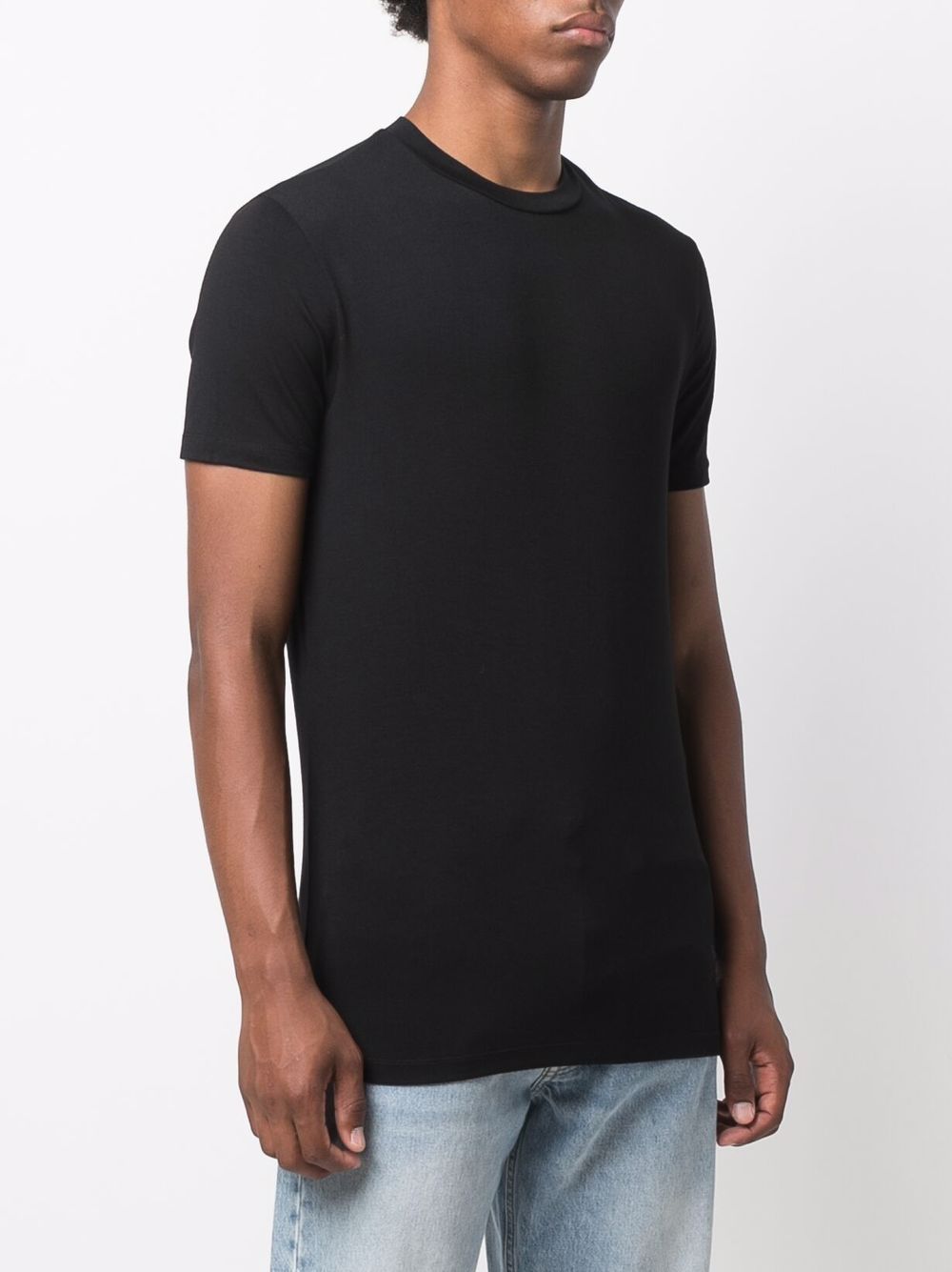 Emporio Armani T-Shirts And Polos Nero Viscose Elastane