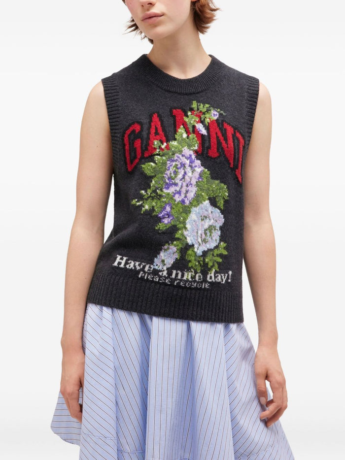 Ganni Sweaters Grey