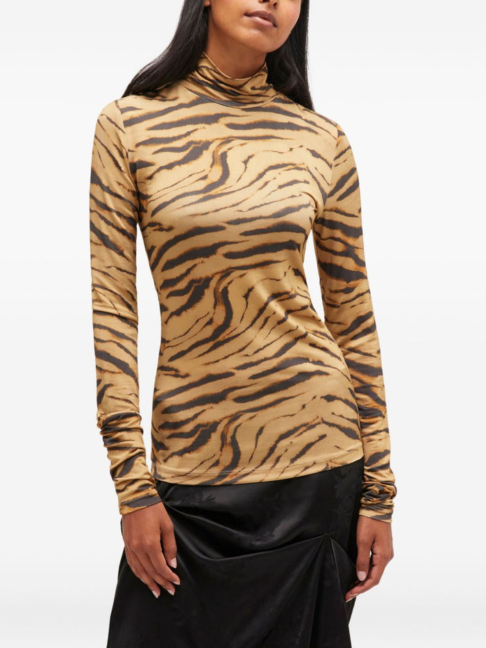 Ganni Sweaters Kaki Viscose Elastane