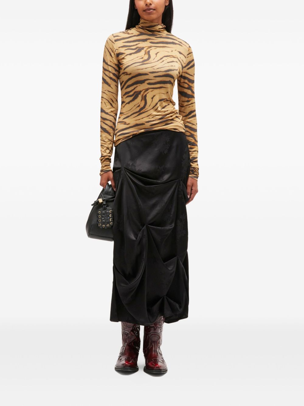 Ganni Sweaters Kaki Viscose Elastane