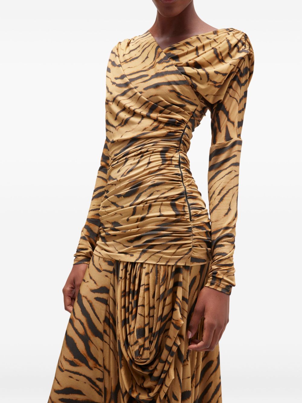 Ganni Dresses Kaki Viscose Elastane