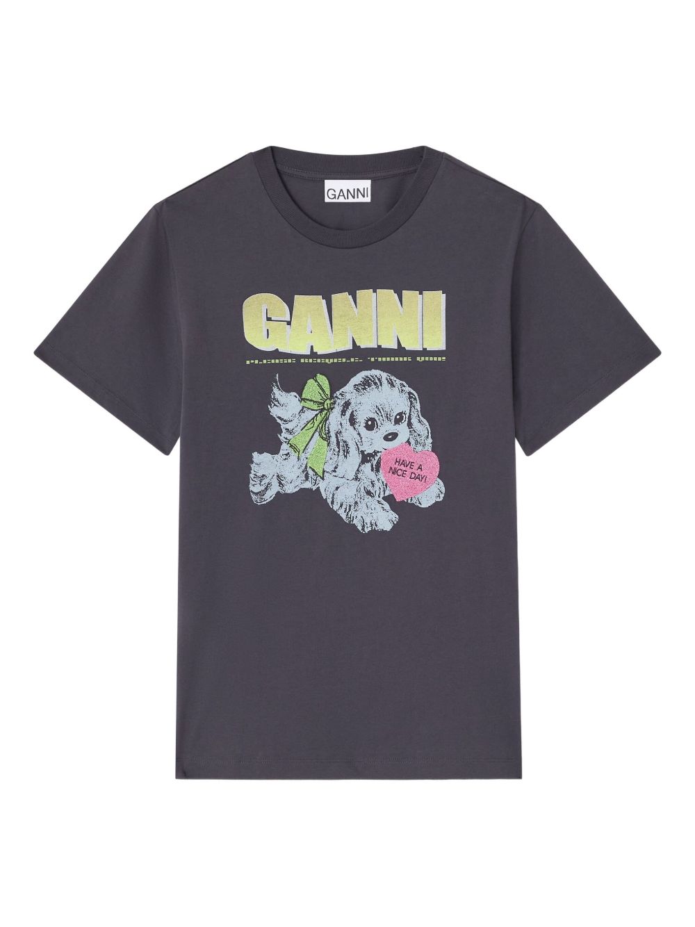 GANNI T-shirts and Polos Grey Organic Cotton