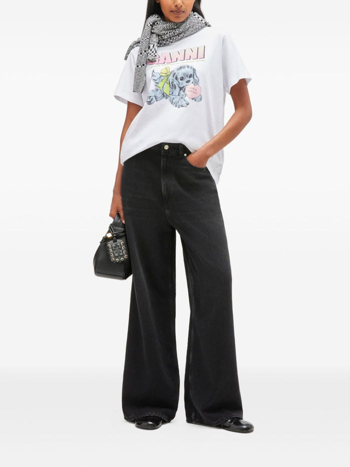 Ganni T-Shirts And Polos White Organic Cotton