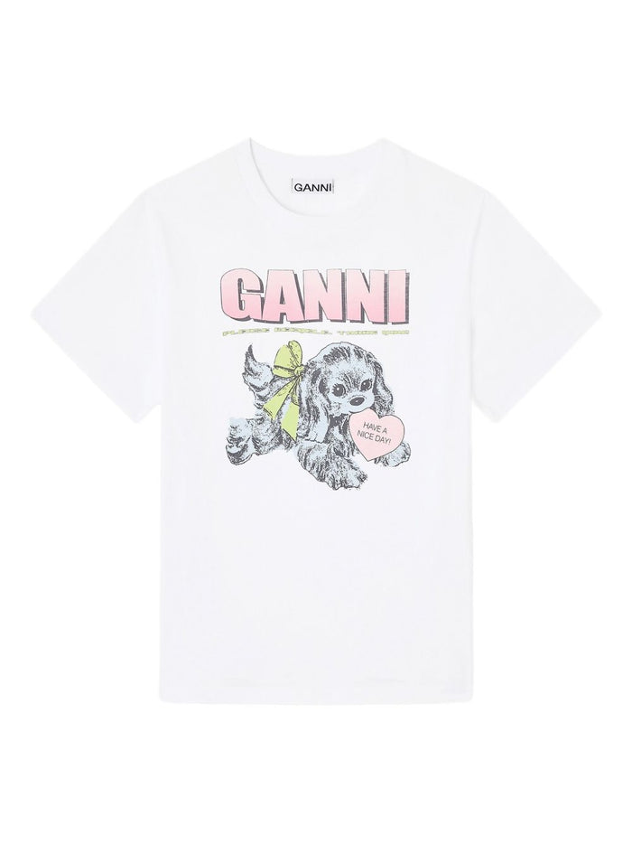 Ganni T-Shirts And Polos White Organic Cotton