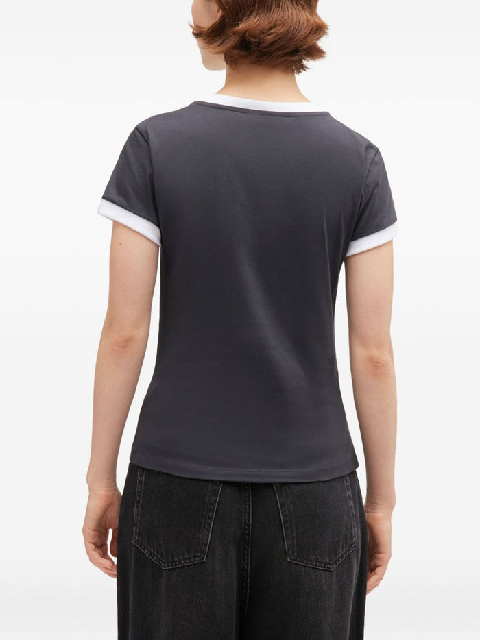 Ganni T-Shirts And Polos Grey Organic Cotton