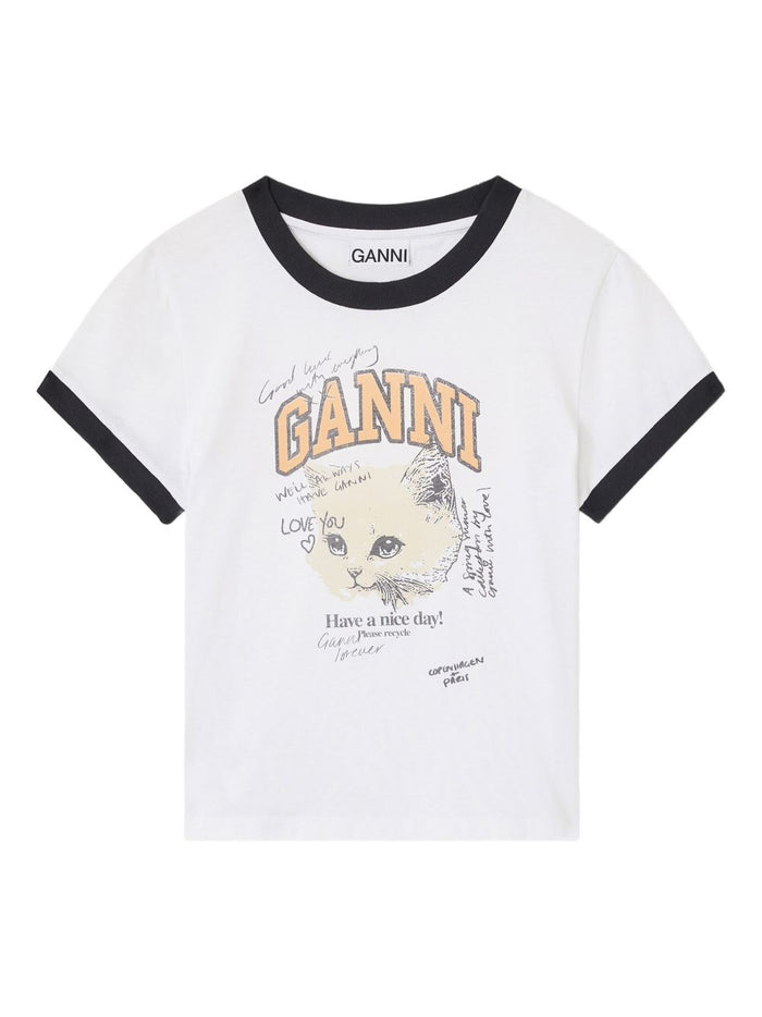 Ganni T-Shirts And Polos White Organic Cotton