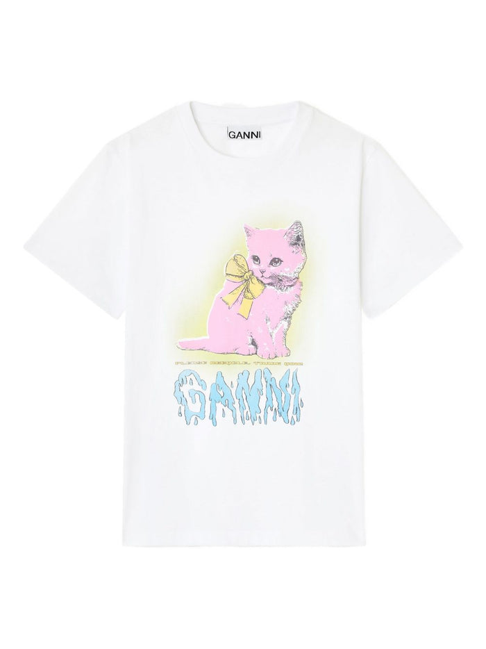 Ganni T-Shirts And Polos White Organic Cotton