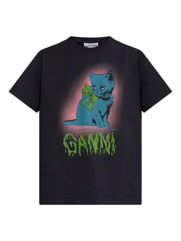 GANNI T-shirts and Polos Grey Organic Cotton