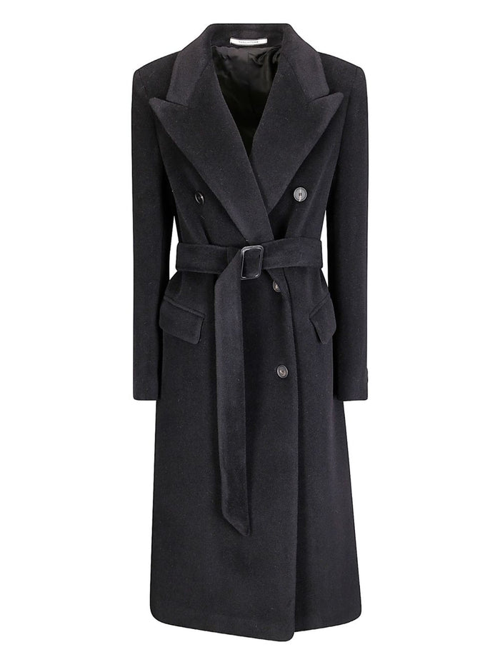 Tagliatore Coats Black Angora Virgin Wool