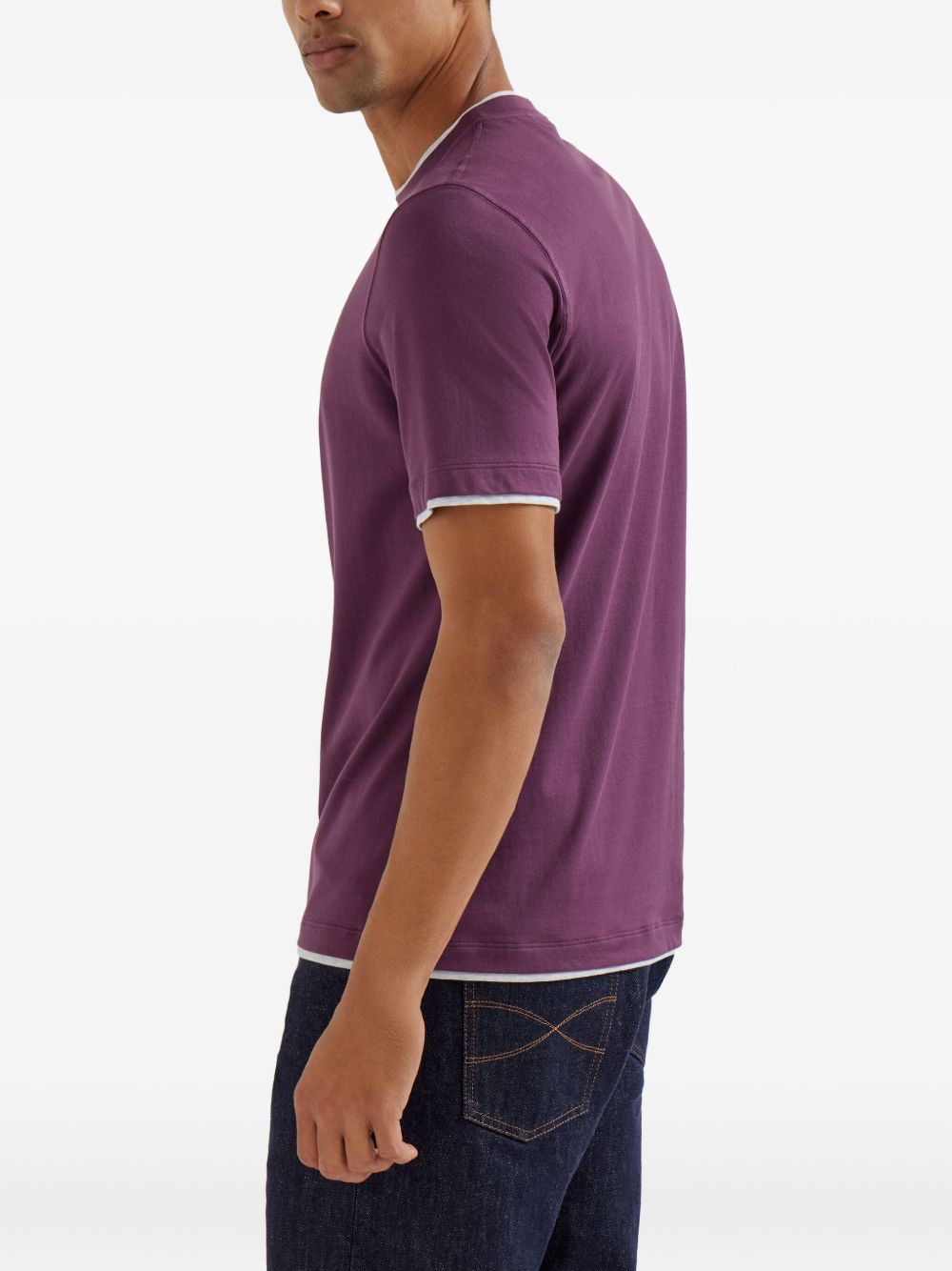 Brunello Cucinelli T-Shirts And Polos Magenta Natural (veg)->cotton100.0 %