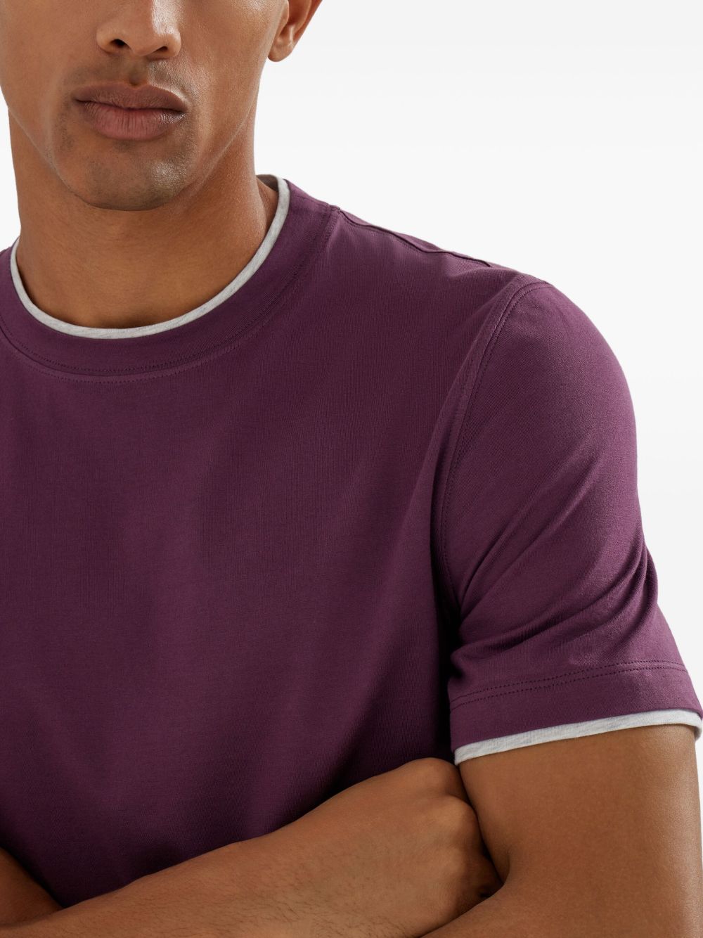 Brunello Cucinelli T-Shirts And Polos Magenta Natural (veg)->cotton100.0 %