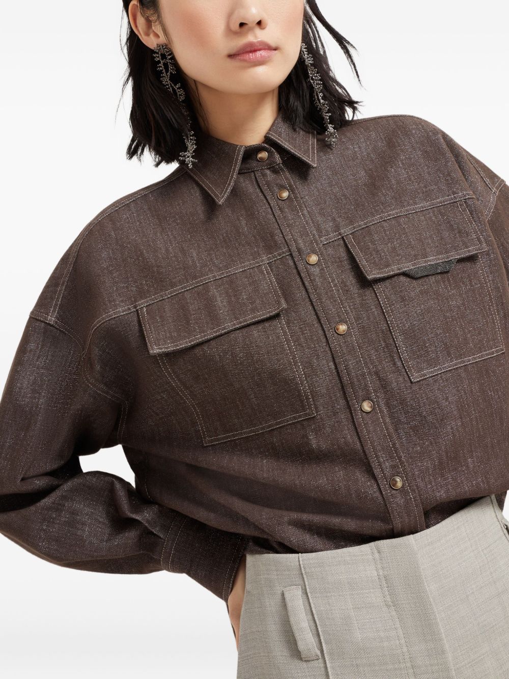 Brunello Cucinelli Shirts Marrone