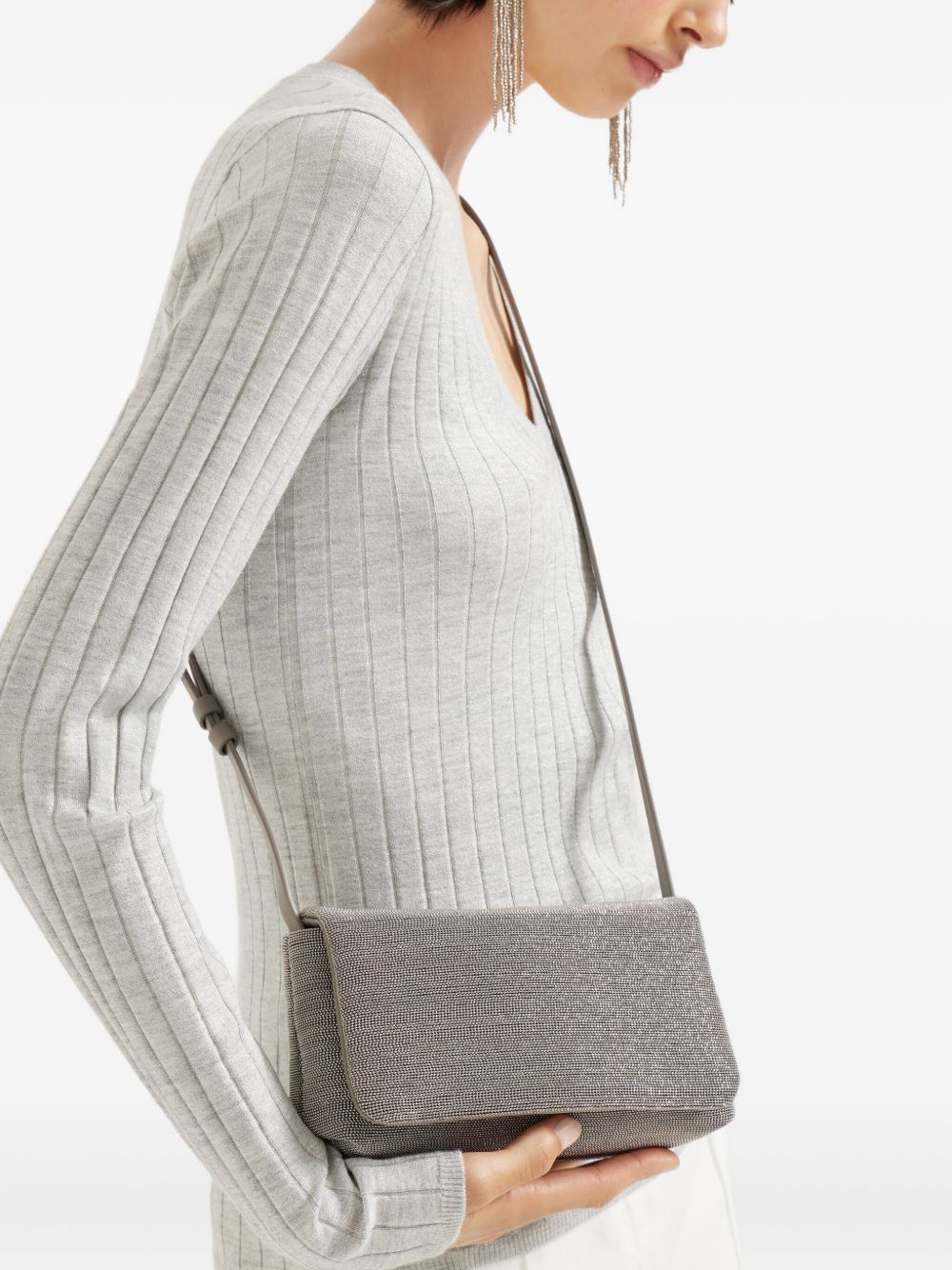 Brunello Cucinelli Bags Grigio Furs & Skins->leather100.0 %