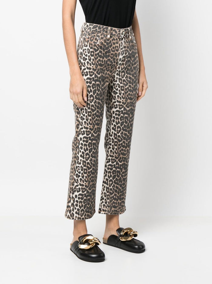 Ganni Jeans Brown Organic Cotton Elastane